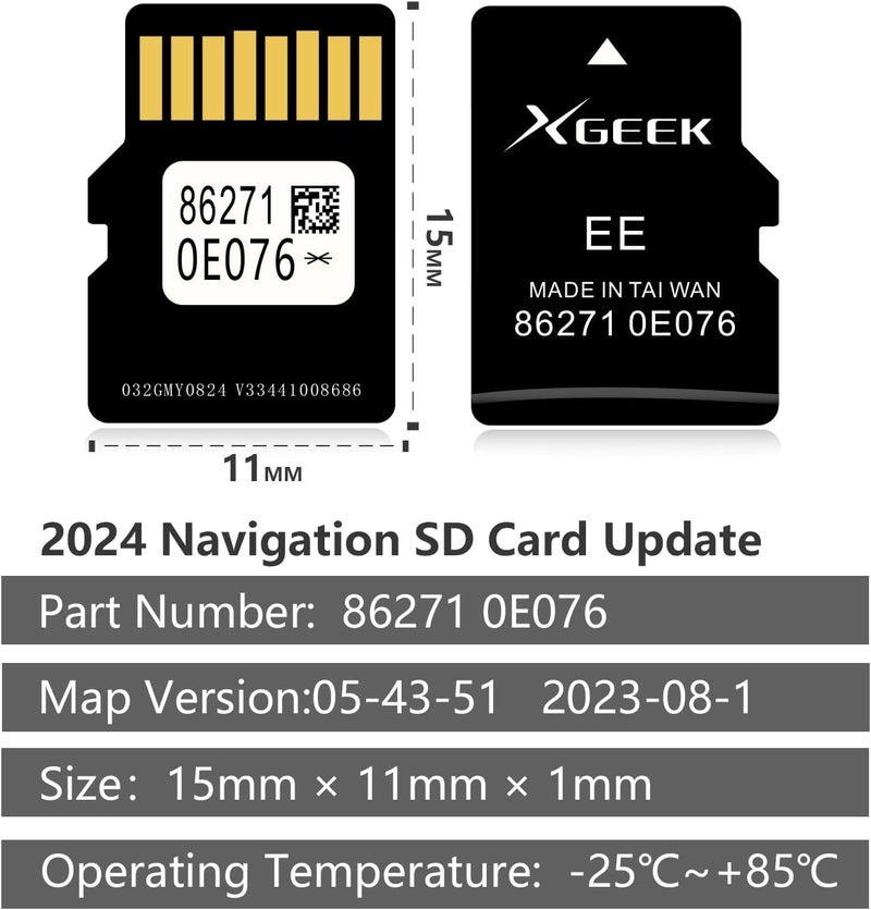 XGEEK Navigation SD Card Map Update Accessories 86271 0E076 Compatible with Toyota Tacoma HighlanderRAV4 Tundra 4Runner Sienna Prius Venza Mirai CorollaUSA/Canada - Image 2